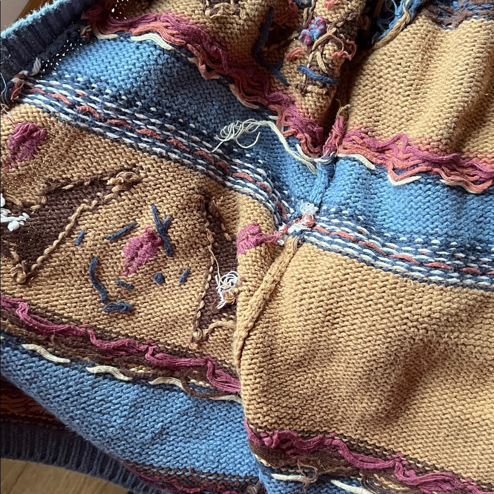Jantzen Hand Embroidered Western Colorful Knit Cardigan - Picture 4 of 8